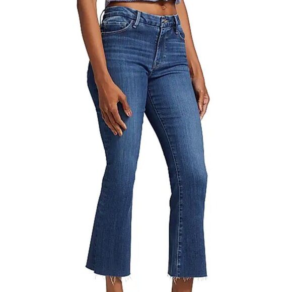NEW FRAME Le Cropped Mini Bootcut Jeans With Raw Cuffs in Lupine women 725 5m3 - Picture 3 of 8